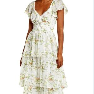 Chelsea28 tiered ruffle maxi floral dress size Medium NWT